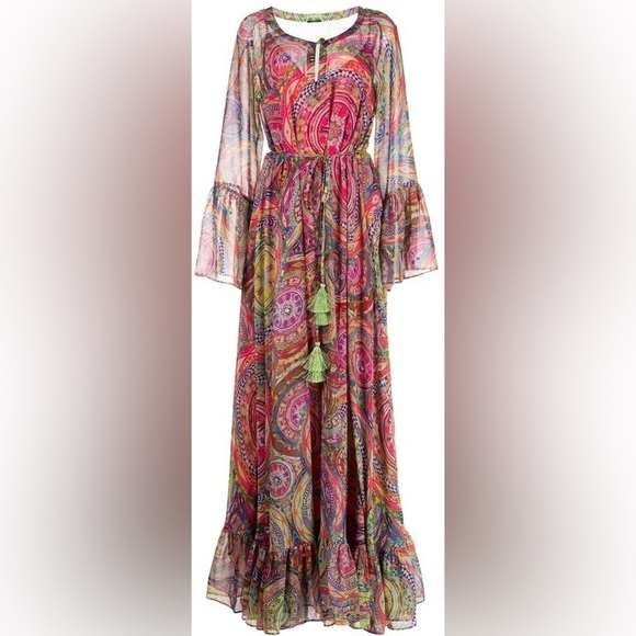 Alexis Pink multicolor geometric Charisma Mystic printed Maxi dress S NWT - Picture 1 of 13